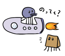 People of the space suit and aliens sticker #11585275