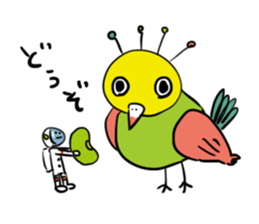 People of the space suit and aliens sticker #11585296