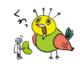 People of the space suit and aliens sticker #11585297