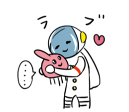 People of the space suit and aliens sticker #11585308