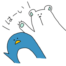 My white bear and penguin 2 sticker #11590994