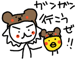 White lion and yellow chicken 3 sticker #11591980