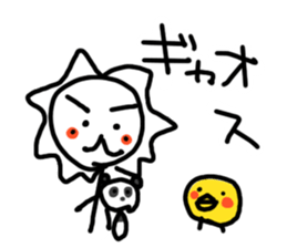 White lion and yellow chicken 3 sticker #11591986