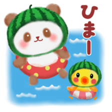 Water melon panda sticker #11592725