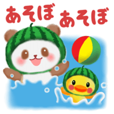 Water melon panda sticker #11592727