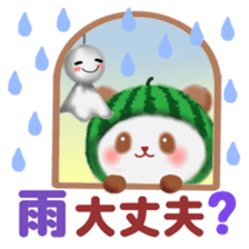Water melon panda sticker #11592728
