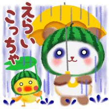 Water melon panda sticker #11592730