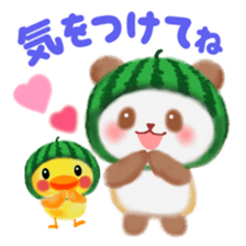 Water melon panda sticker #11592735