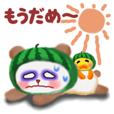 Water melon panda sticker #11592738