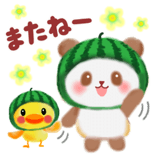 Water melon panda sticker #11592750