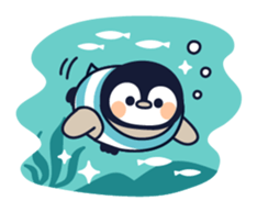 Relaxed penguin ( summer ver.) sticker #11595534