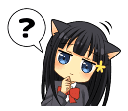 Black cat girl sticker sticker #11599616