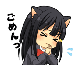 Black cat girl sticker sticker #11599619