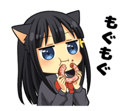 Black cat girl sticker sticker #11599622