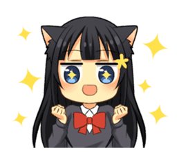 Black cat girl sticker sticker #11599623