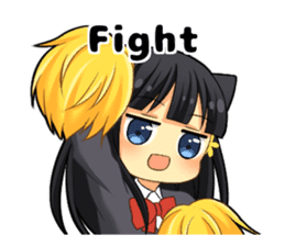 Black cat girl sticker sticker #11599632