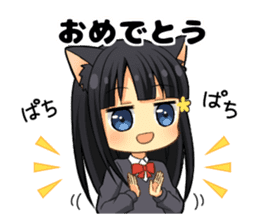 Black cat girl sticker sticker #11599634