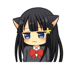 Black cat girl sticker sticker #11599636