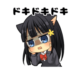 Black cat girl sticker sticker #11599638