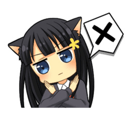 Black cat girl sticker sticker #11599640