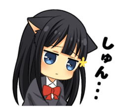 Black cat girl sticker sticker #11599641