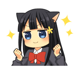 Black cat girl sticker sticker #11599642