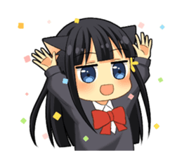 Black cat girl sticker sticker #11599643