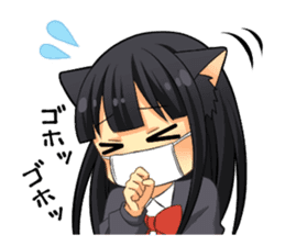 Black cat girl sticker sticker #11599644