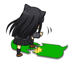 Black cat girl sticker sticker #11599645