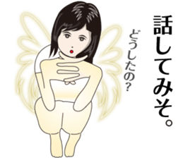 President of a cat, lady and angel sticker #11600597