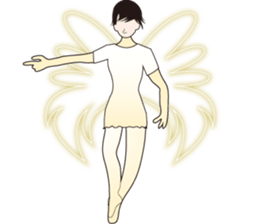 President of a cat, lady and angel sticker #11600606