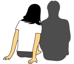 President of a cat, lady and angel sticker #11600607