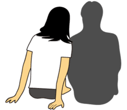 President of a cat, lady and angel sticker #11600607