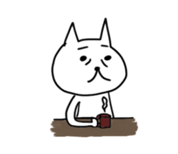 the slow life with a white cat 4 sticker #11601896