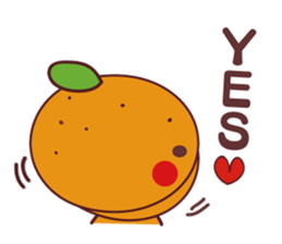 orange stamp love sticker #11603406