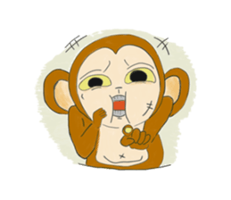 routine life of monkey family sticker #11604538