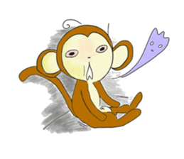 routine life of monkey family sticker #11604539
