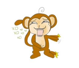 routine life of monkey family sticker #11604553