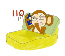 routine life of monkey family sticker #11604555