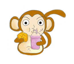 routine life of monkey family sticker #11604559