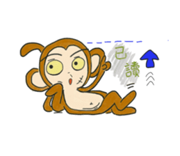 routine life of monkey family sticker #11604564