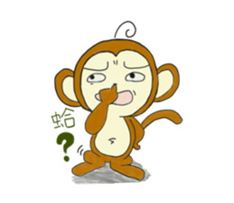 routine life of monkey family sticker #11604565