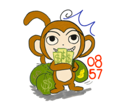 routine life of monkey family sticker #11604566