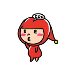 Big Red Riding Hood and little bad wolf sticker #11606049