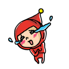 Big Red Riding Hood and little bad wolf sticker #11606050