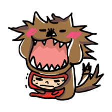 Big Red Riding Hood and little bad wolf sticker #11606054