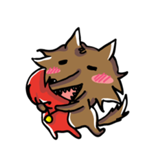 Big Red Riding Hood and little bad wolf sticker #11606078