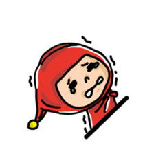 Big Red Riding Hood and little bad wolf sticker #11606087