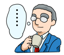 Poor middle-aged office worker sticker #11606826