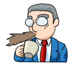 Poor middle-aged office worker sticker #11606829